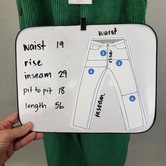 BDG Georgie Corduroy Overall green size XS NEW - Picture 13 of 13